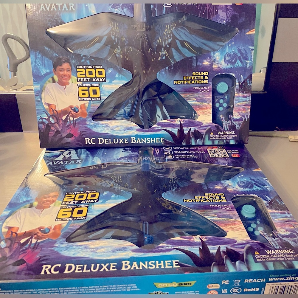 Two Avatar RC Banshees with boxes - flown once